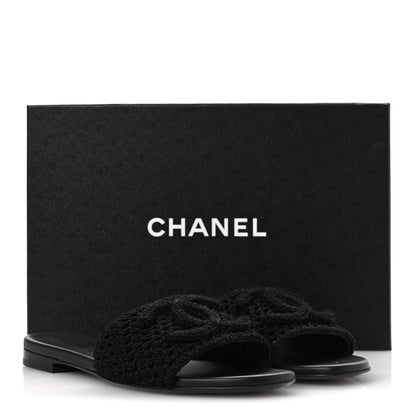 Chanel Crochet CC Mules Sandals 38.5 Black 12 of 12