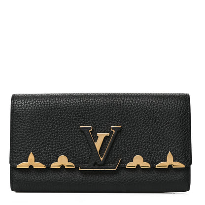 Louis Vuitton Taurillon Embellished Capucines Long Wallet Black 1 of 6