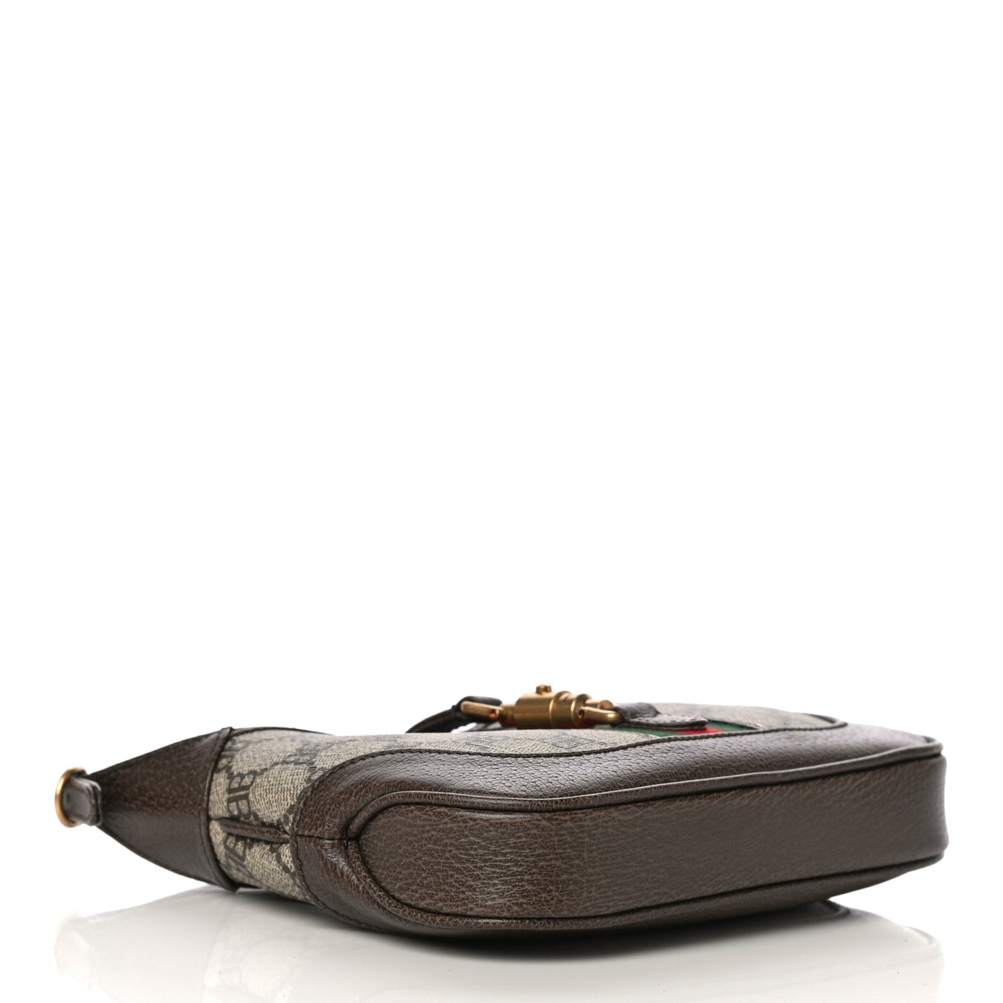 X BALENCIAGA BB Supreme Monogram Calfskin Web Mini Jackie 1961 Hobo Beige Ebony
