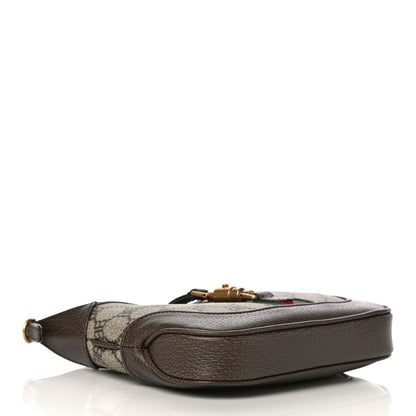 Gucci X BALENCIAGA BB Supreme Monogram Calfskin Web Mini Jackie 1961 Hobo Beige Ebony 4 of 11