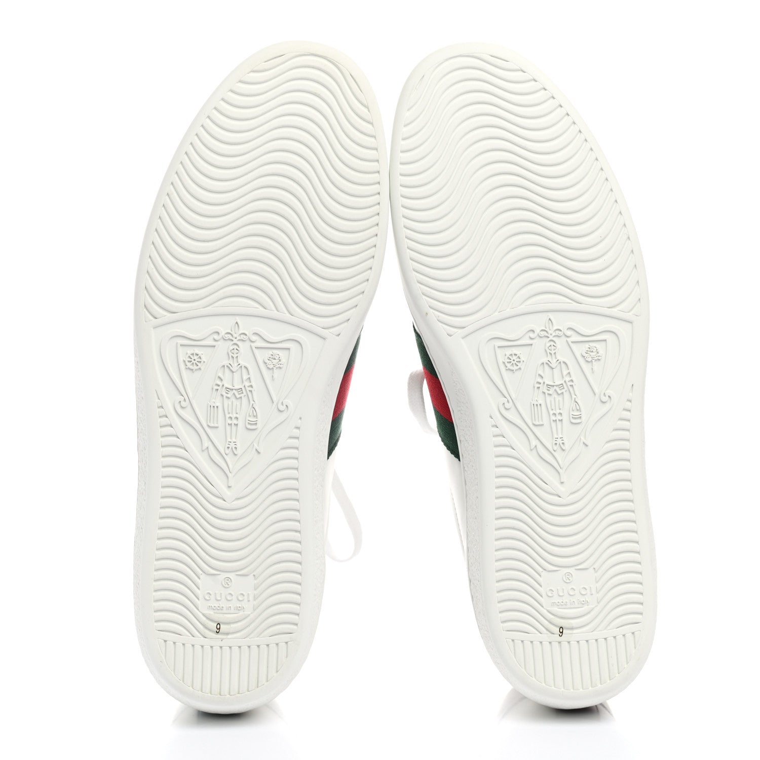Gucci Calfskin Web Cherry Embroidered Mens Ace Sneakers 9 White 5 of 9