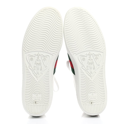 Gucci Calfskin Web Cherry Embroidered Mens Ace Sneakers 9 White 5 of 9