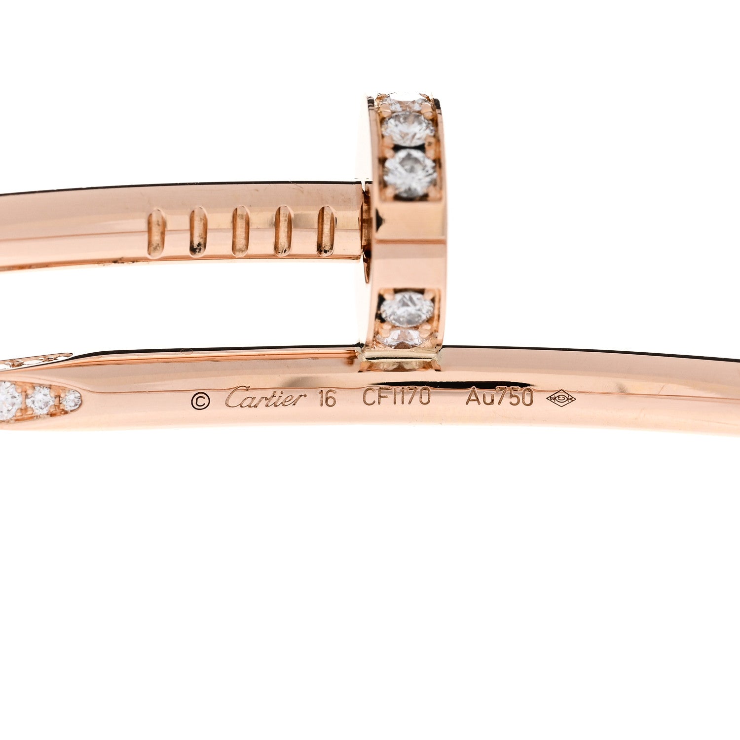 Cartier 18K Pink Gold Diamond Juste Un Clou Bracelet 16 3 of 3