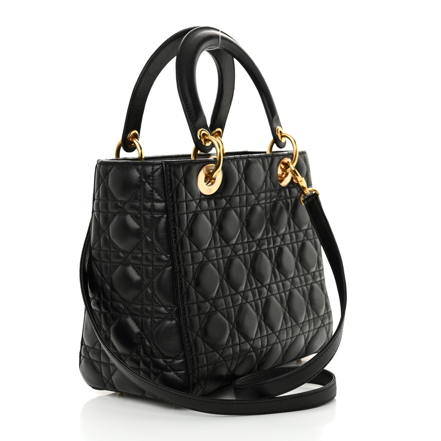Lambskin Cannage Medium Lady Dior Black