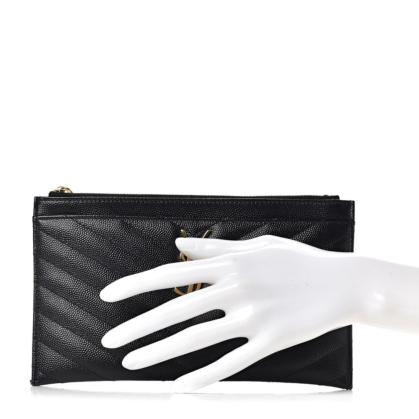 Grain De Poudre Chevron Monogram Bill Pouch Black