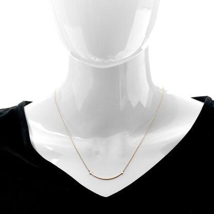 Tiffany 18K Rose Gold Small T Smile Pendant Necklace 2 of 6