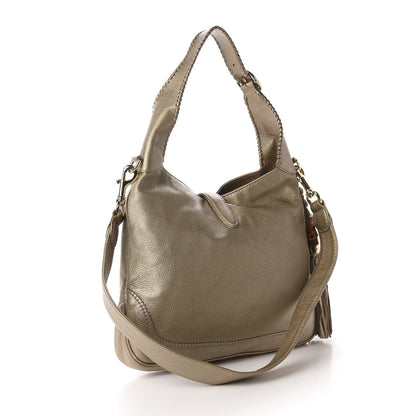 Gucci Metallic Pebbled Calfskin Medium New Jackie Shoulder Bag Gold 3 of 10