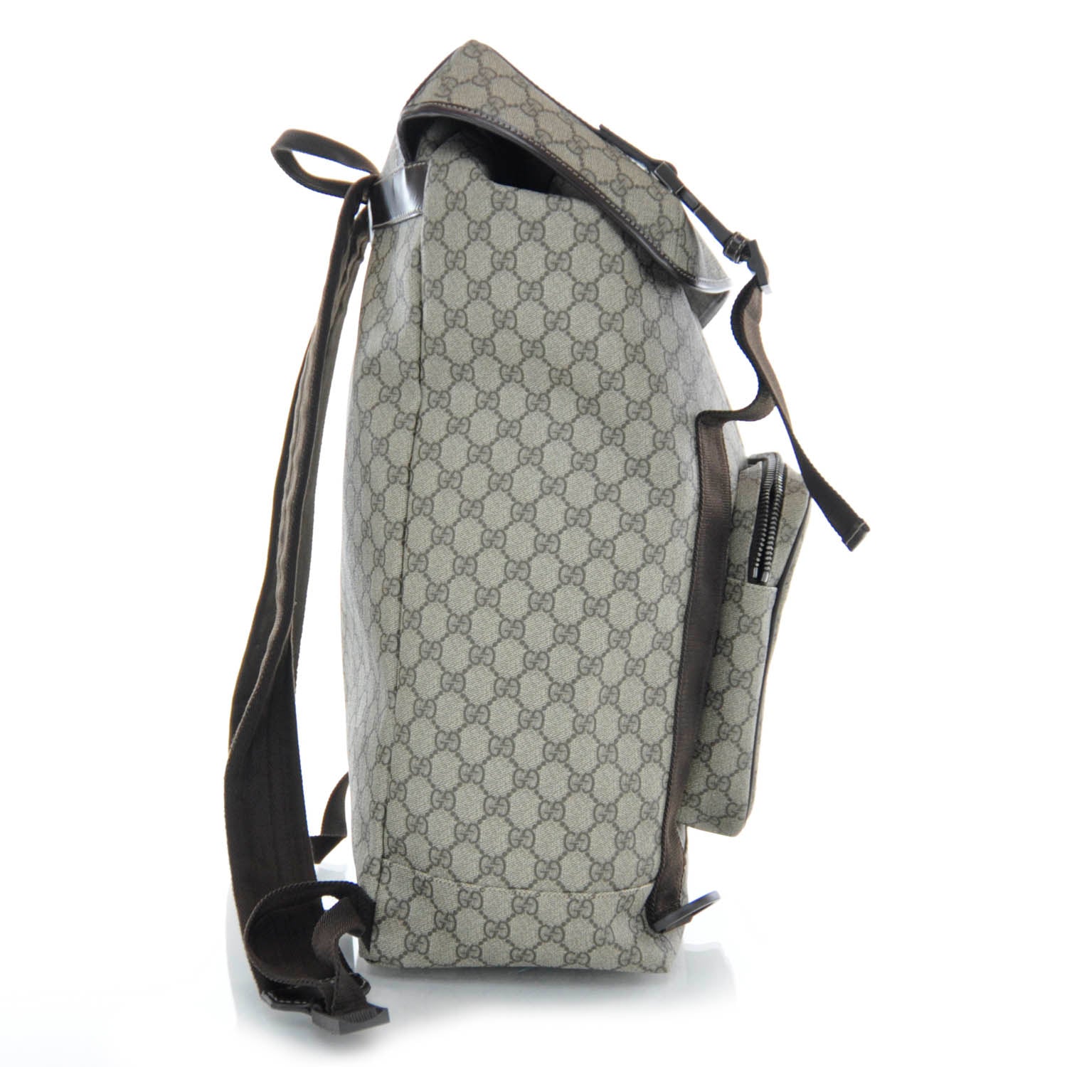 Gucci GG Supreme Monogram Interlocking G Double Buckle Backpack 4 of 9