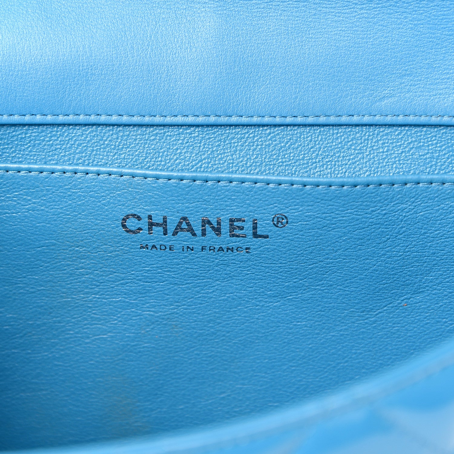 Chanel Patent Quilted Clutch with Chain Flap Blue 5 of 15