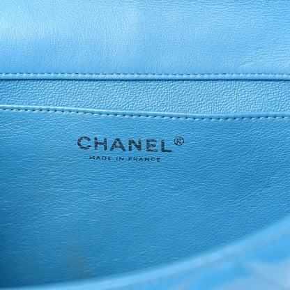 Chanel Patent Quilted Clutch with Chain Flap Blue 5 of 15