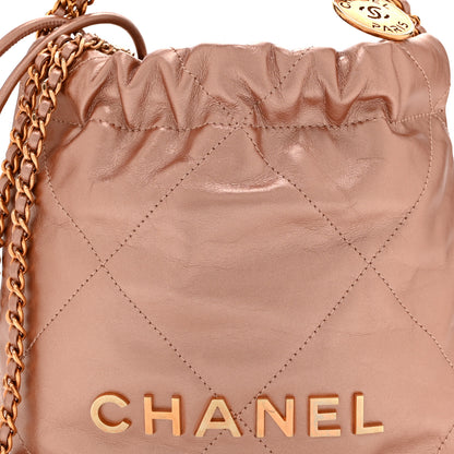 Chanel Metallic Calfskin Quilted Mini Chanel 22 Copper 8 of 11