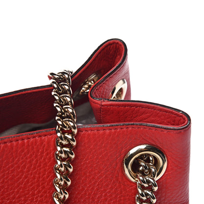 Gucci Pebbled Calfskin Medium Soho Chain Shoulder Bag Tabasco Red 13 of 14