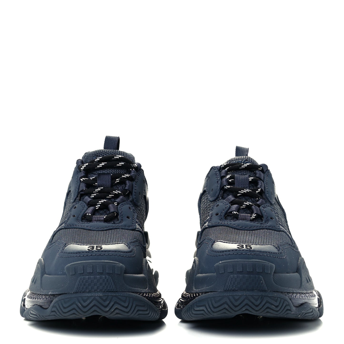 Fabric Mesh Clear Sole Womens Triple S Sneakers 35 Ombre Blue