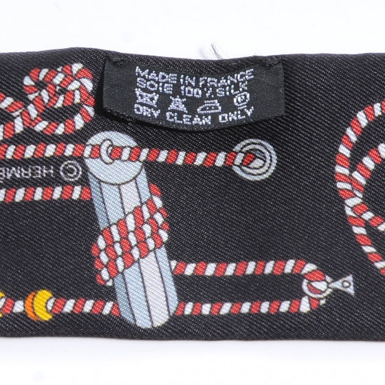 Hermes Silk Cordages Twilly Scarf Black 6 of 7