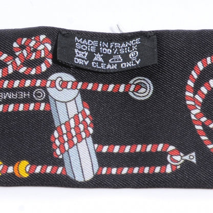 Hermes Silk Cordages Twilly Scarf Black 6 of 7