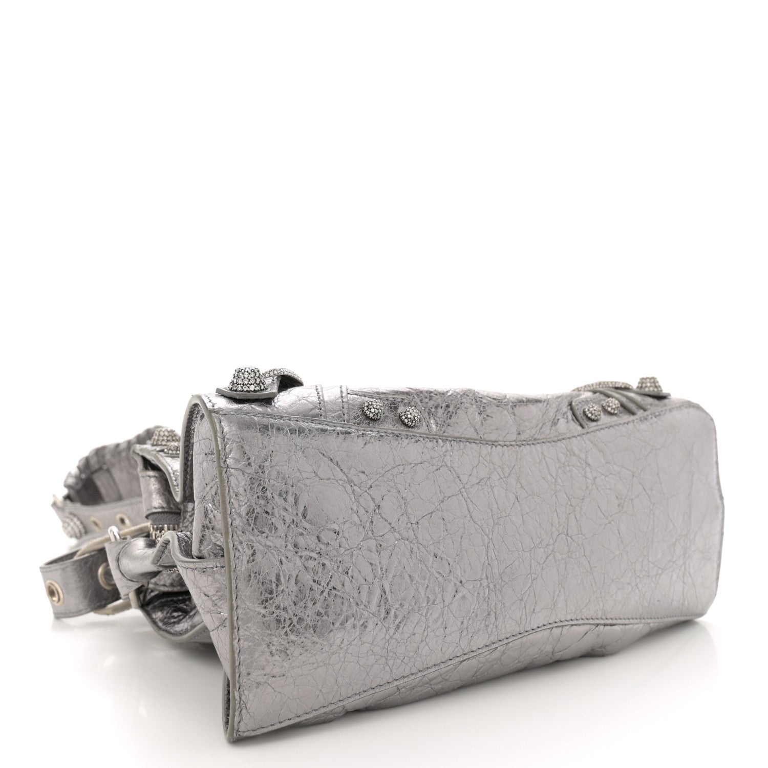 Balenciaga Agneau Arena Crystal Neo Cagole Handbag XS Silver 5 of 12