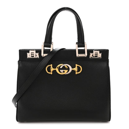 Gucci Grainy Calfskin Small Zumi Top Handle Bag Black 1 of 14