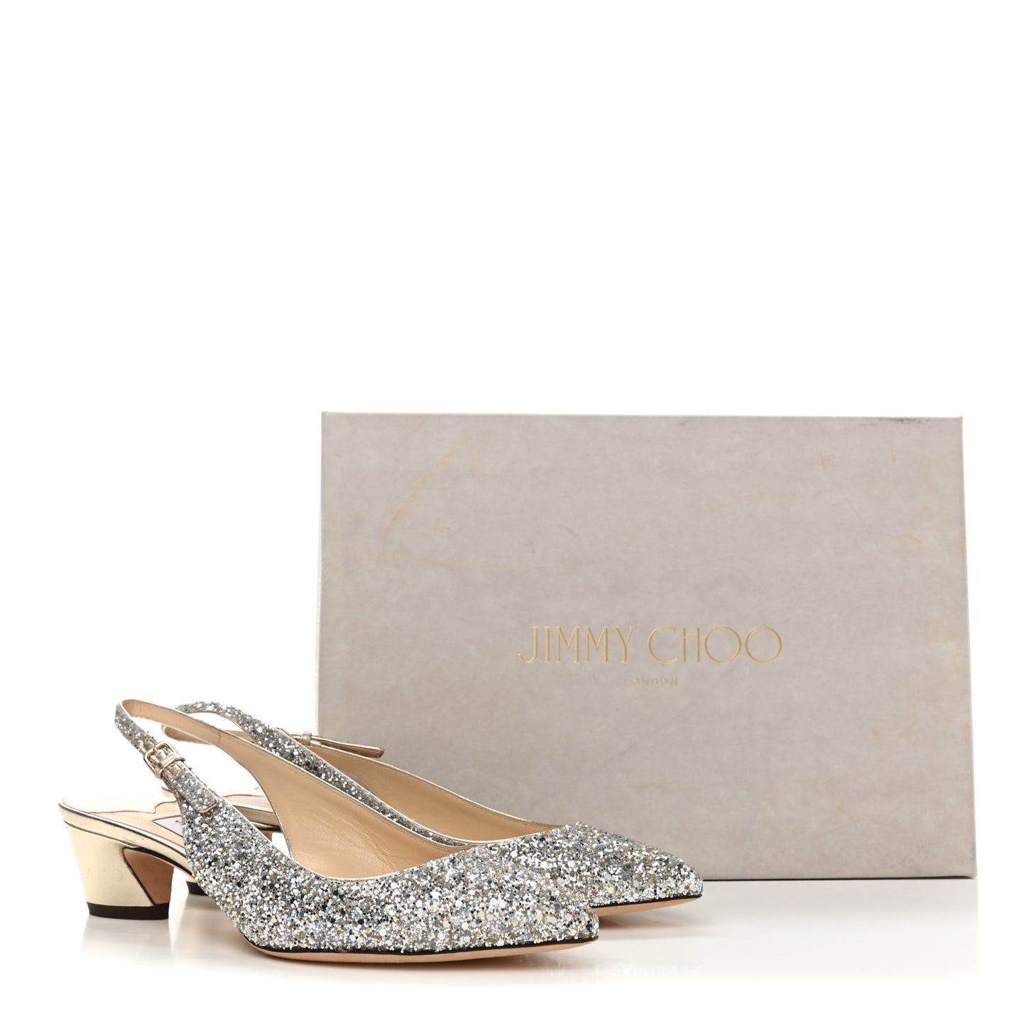 Glitter Gemma 40 Slingback Pump 37 Champagne