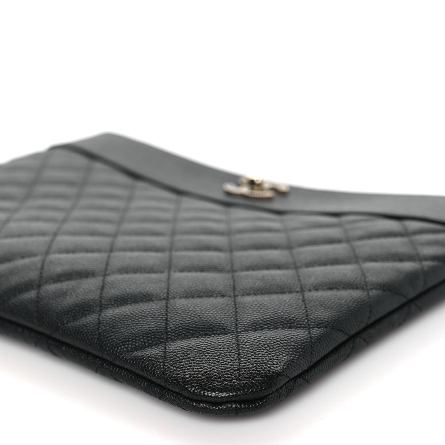 Caviar Quilted Medium Vintage Mademoiselle Cosmetic Case Black