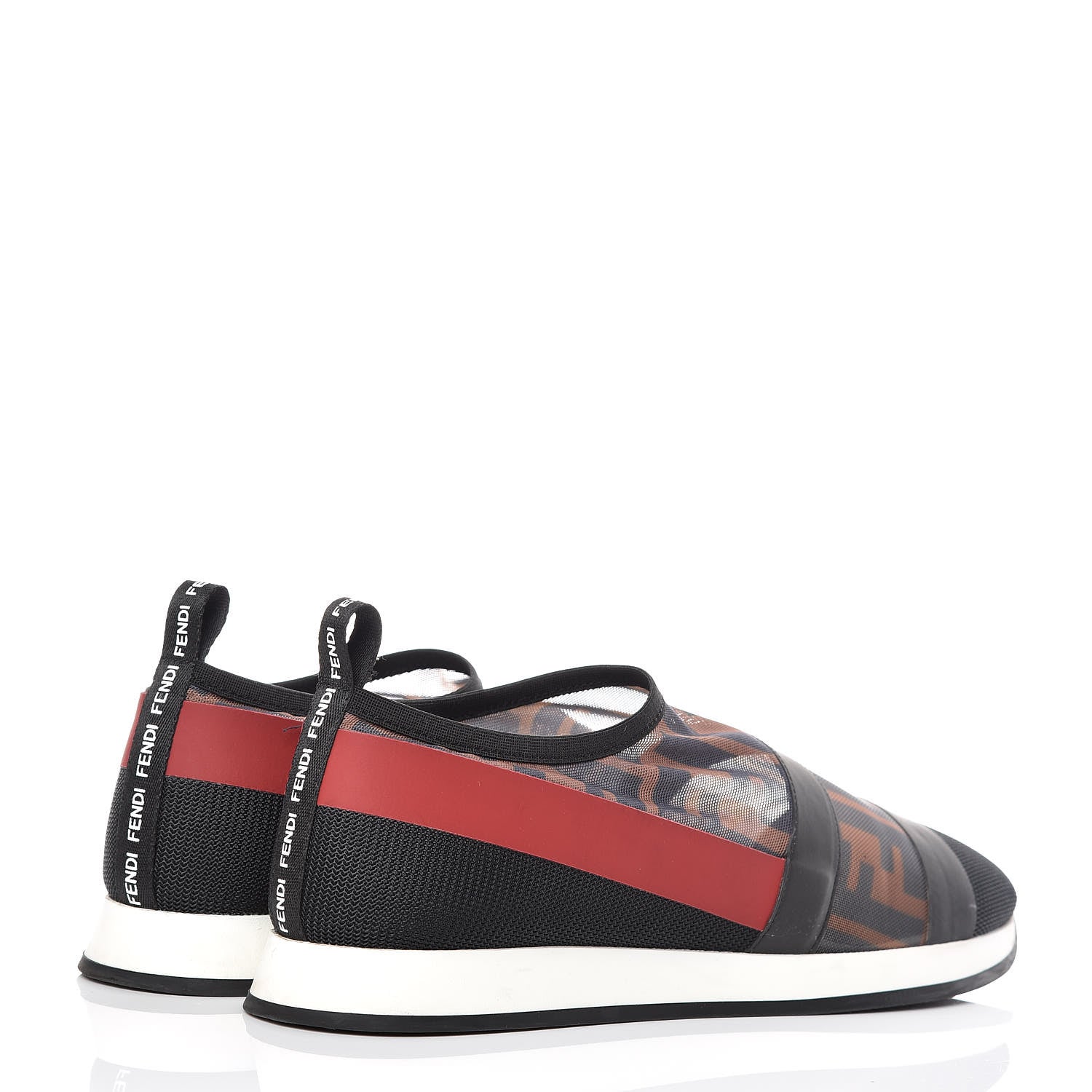 Fendi Technical Mesh FF Sneakers 38 Tobacco Red 4 of 12
