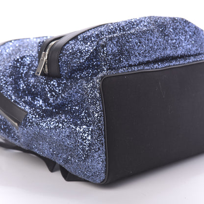Saint Laurent Glitter Canvas City Backpack Blue 5 of 12