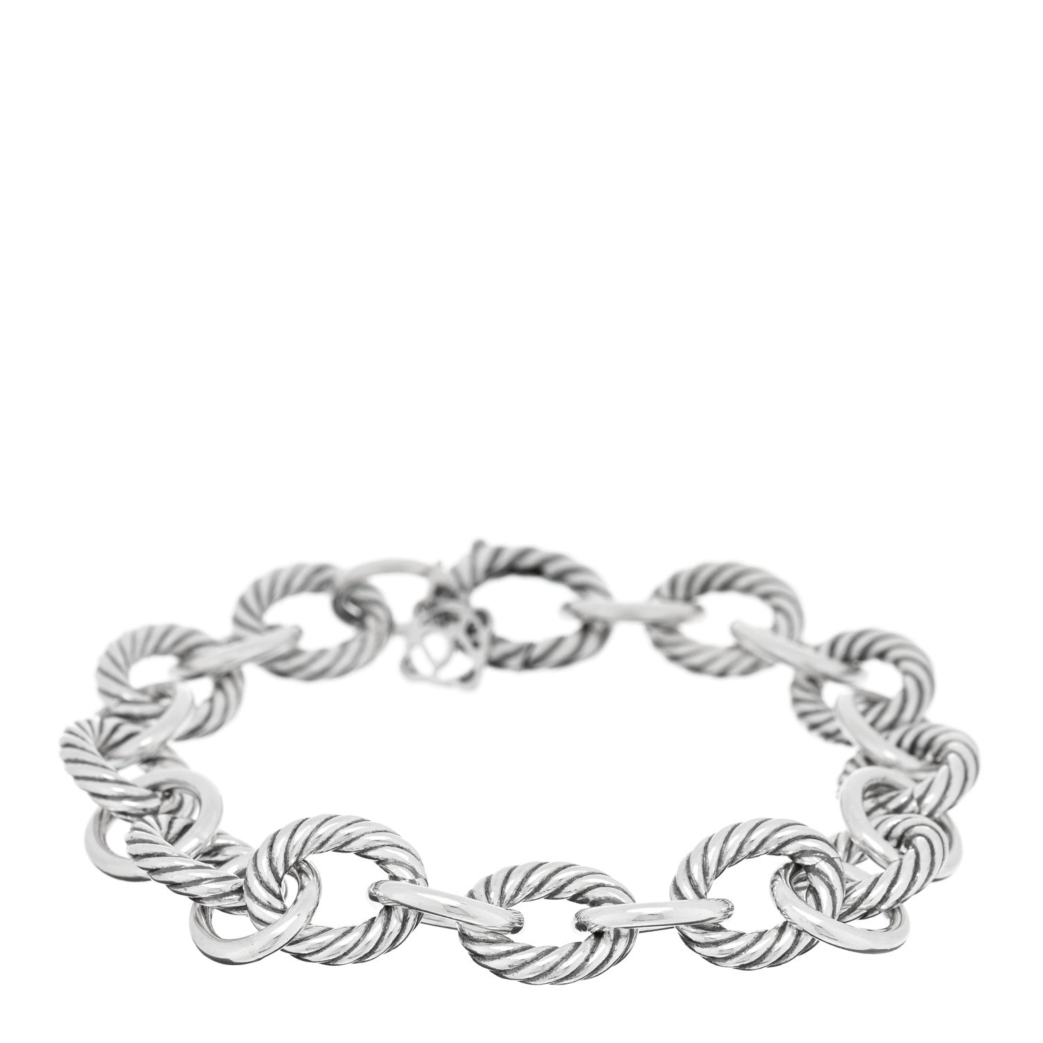 David Yurman Sterling Silver 10mm Medium Oval Link Bracelet 1 of 3