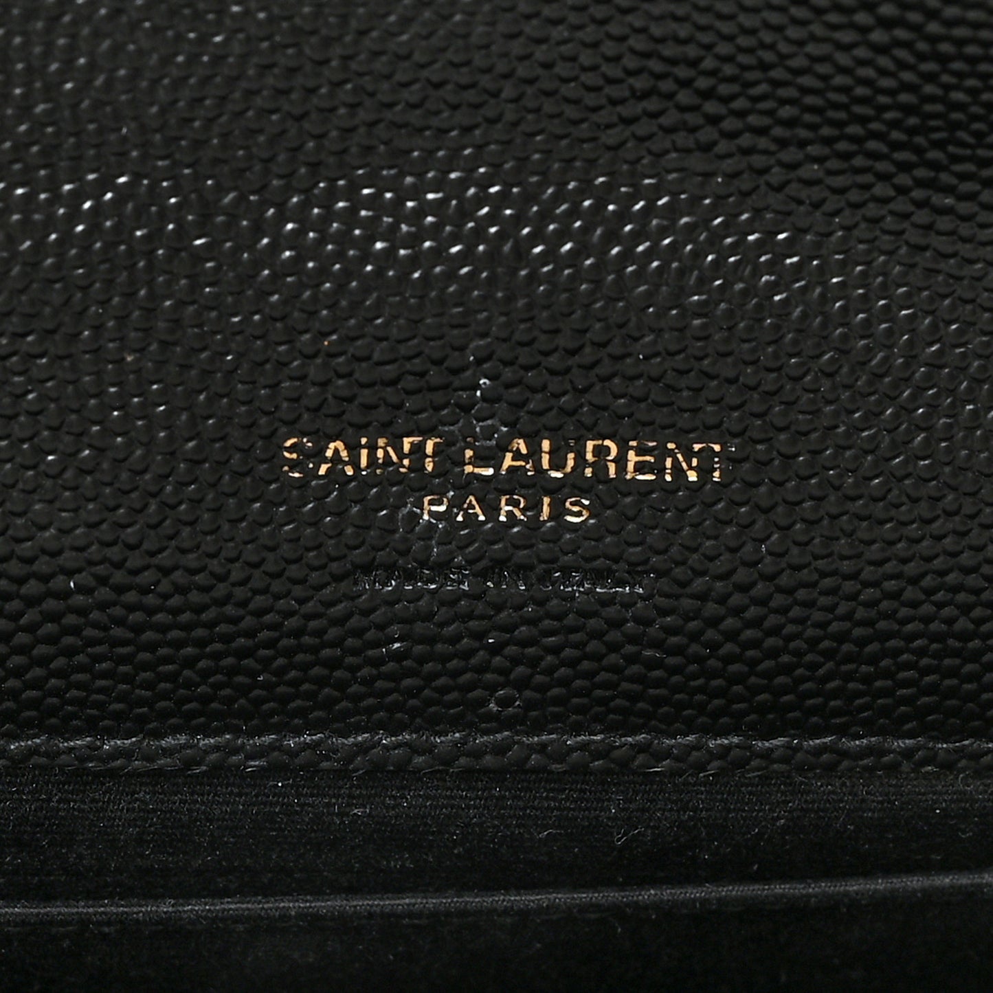 Grain De Poudre Matelasse Chevron Monogram Envelope Clutch Black