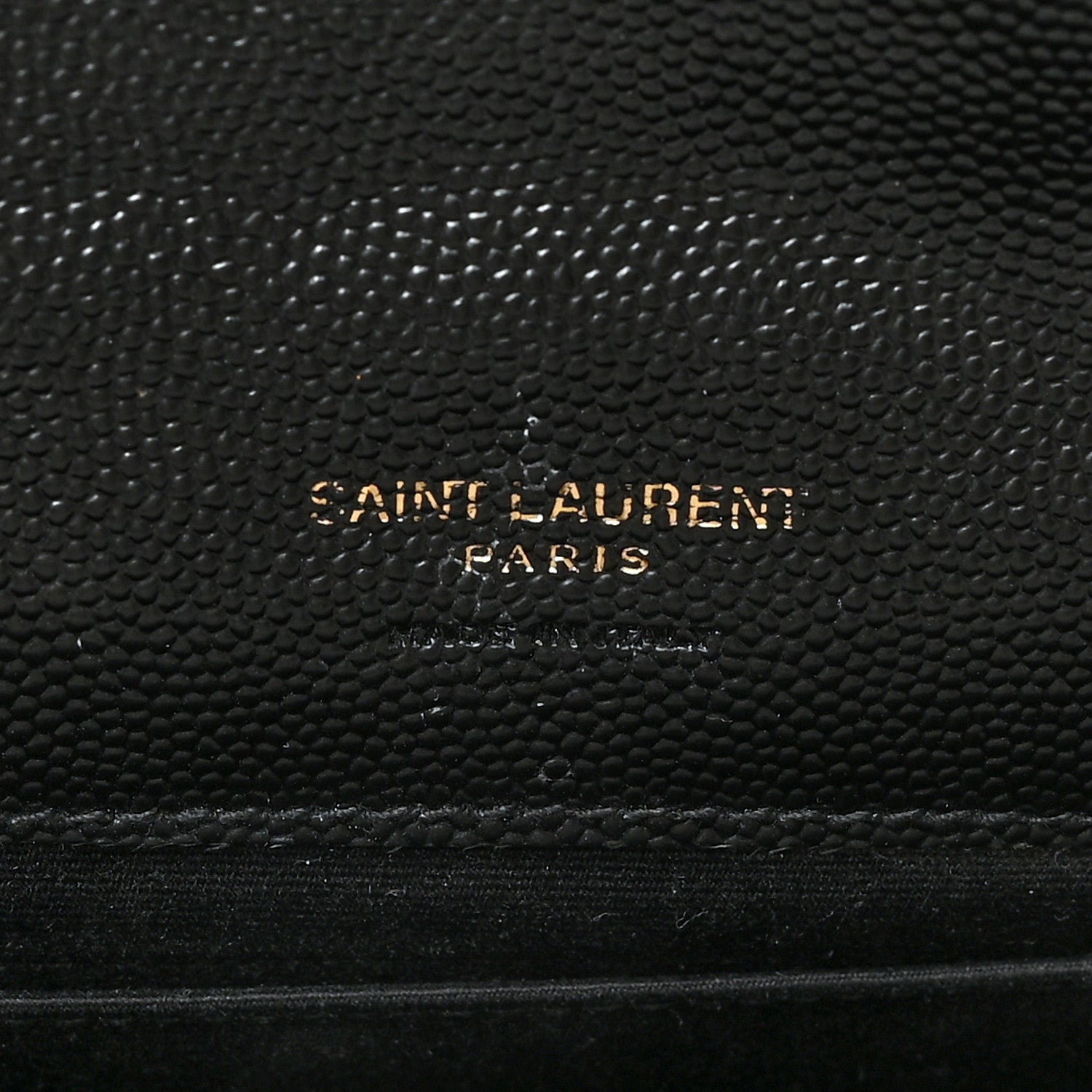 Saint Laurent Grain De Poudre Matelasse Chevron Monogram Envelope Clutch Black 6 of 6
