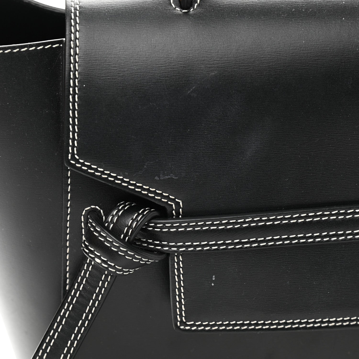 Celine Smooth Calfskin Double Stitching Mini Belt Bag Black 12 of 13