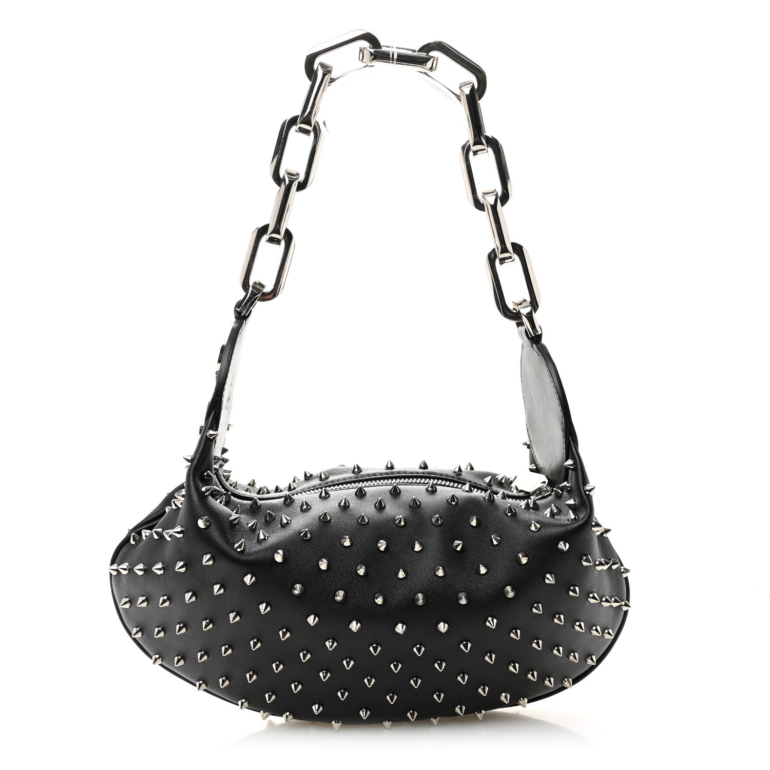 Christian Louboutin Calfskin Studded Le 54 Shoulder Bag Black 1 of 10