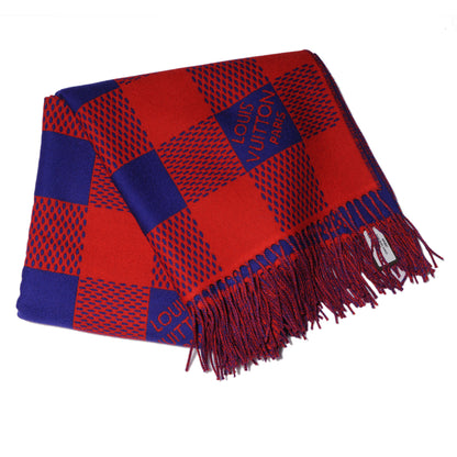 Louis Vuitton Wool Damier Masai Rug Shawl Rouge 5 of 5