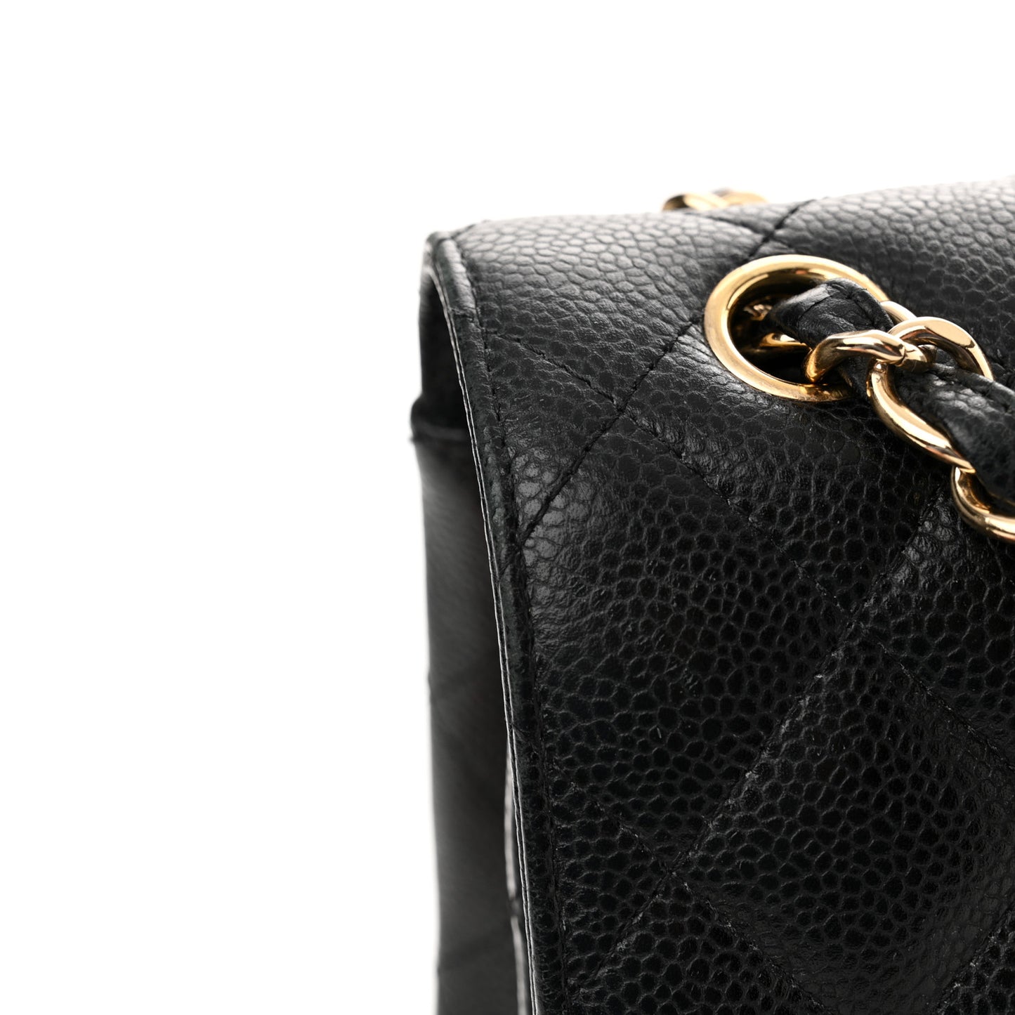 Caviar Quilted Jumbo Double Flap Black