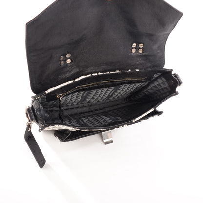 Proenza Schouler Jacquard Woodblock PS1 Tiny Satchel Black White 5 of 12