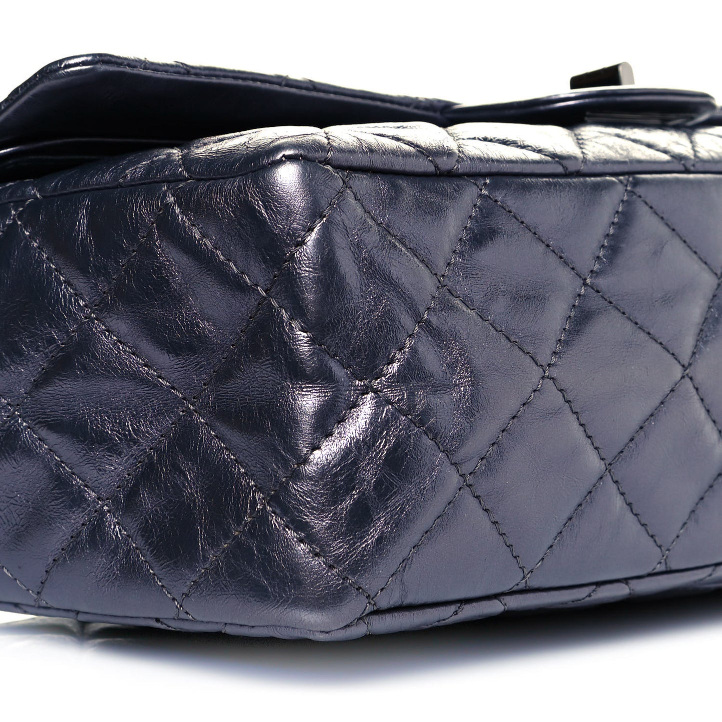 Metallic Aged Calfskin Quilted 2.55 Reissue 226 Flap Blue