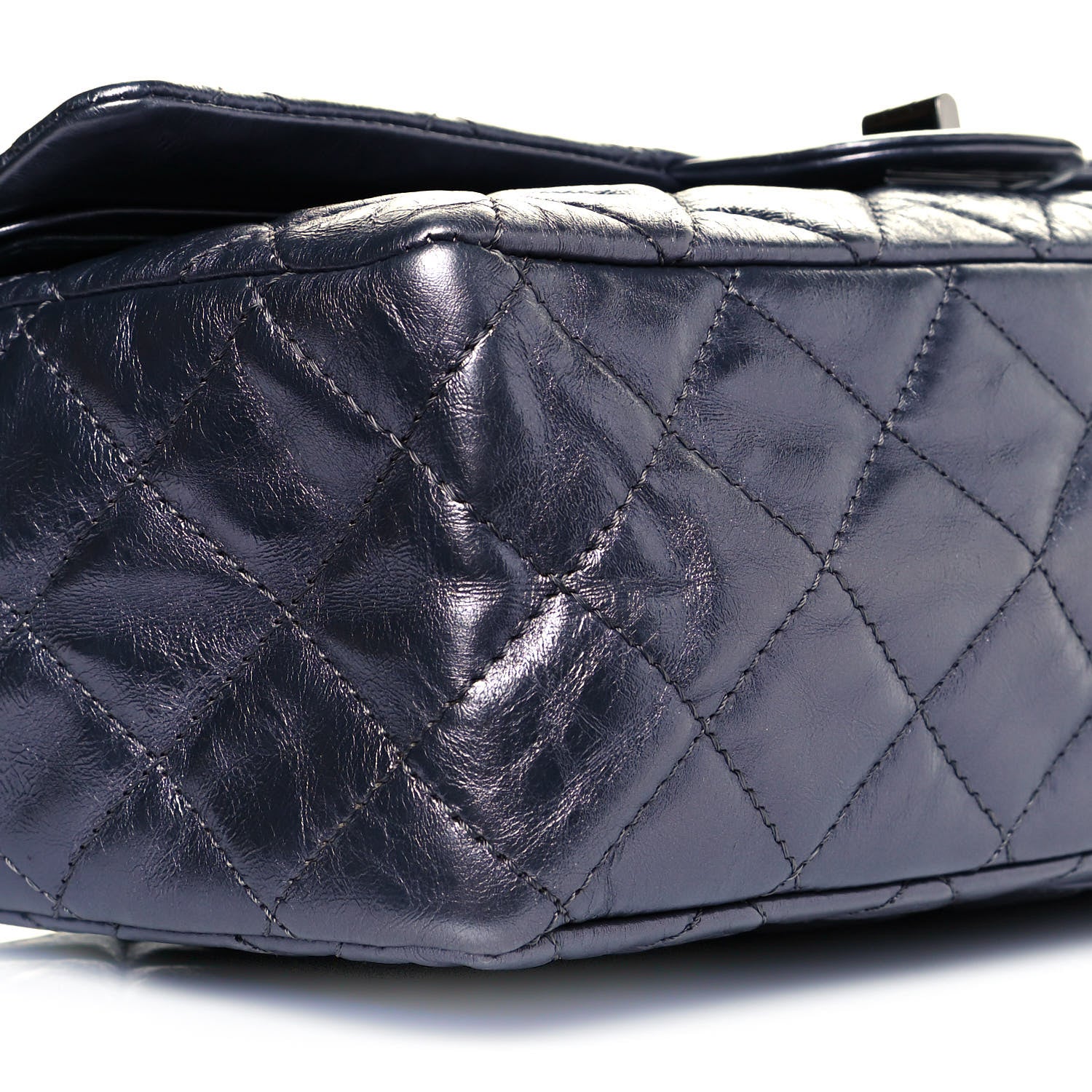 Chanel Metallic Aged Calfskin Quilted 2.55 Reissue 226 Flap Blue 9 of 11