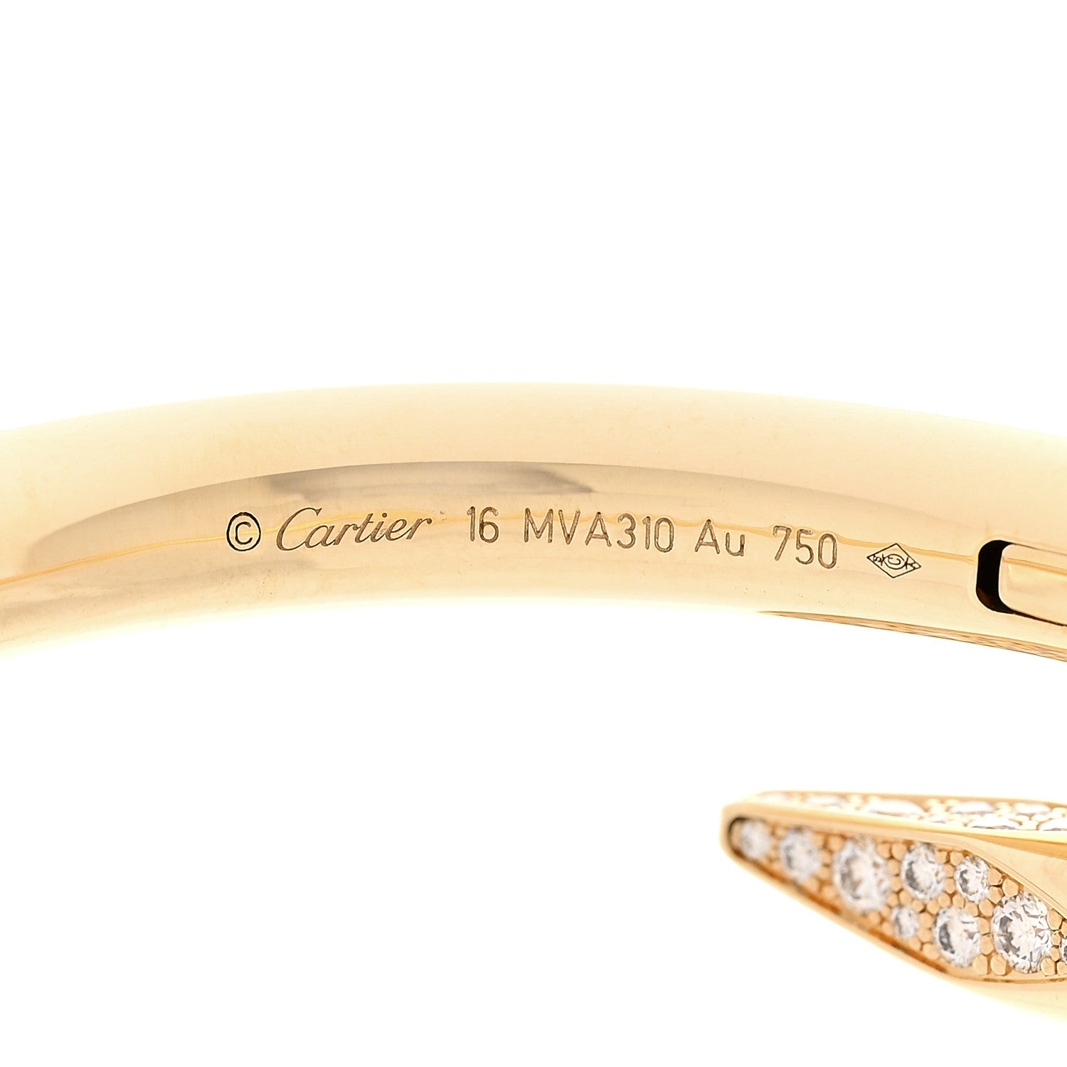 Cartier 18K Yellow Gold Diamond Medium Juste Un Clou Bracelet 16 5 of 5