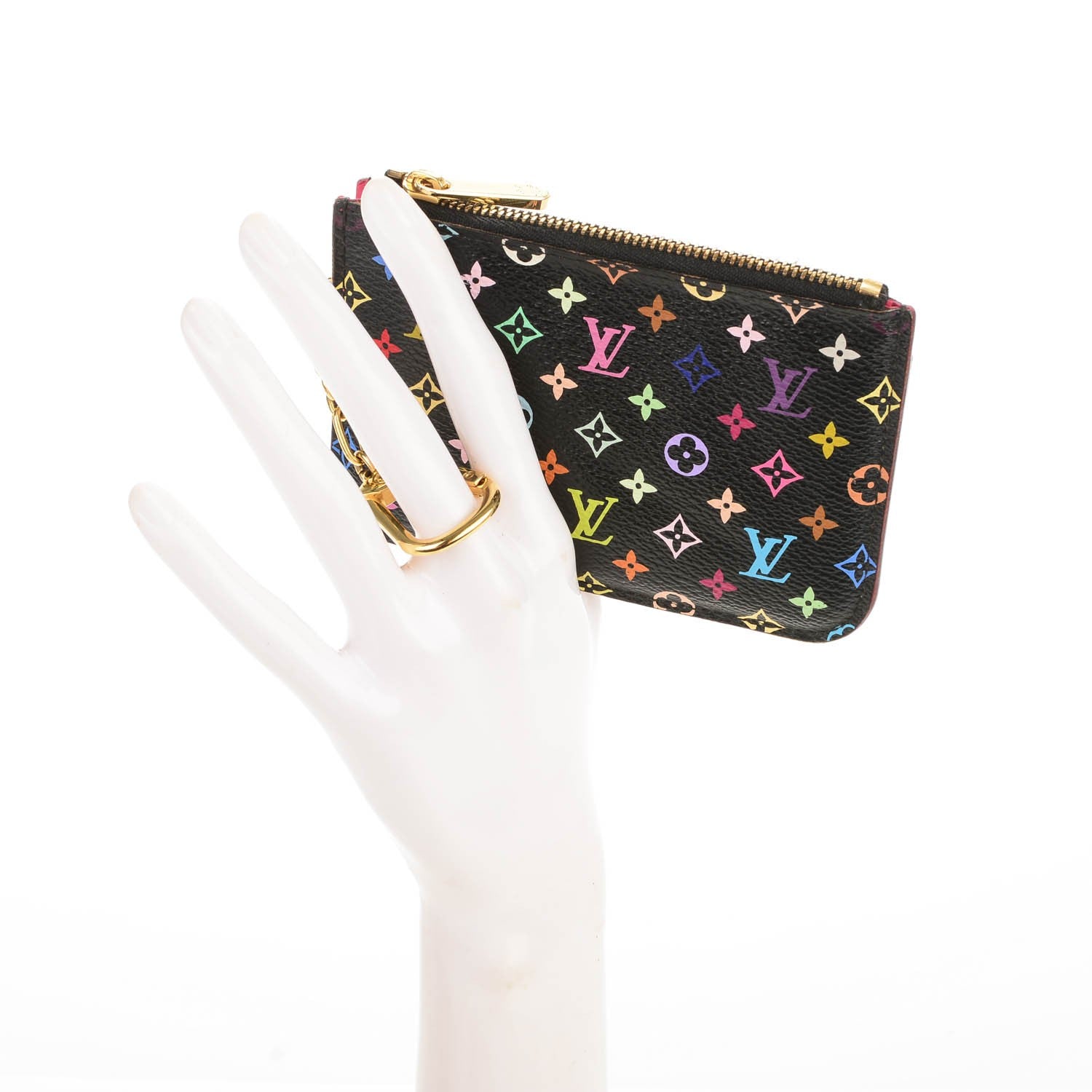 Louis Vuitton Monogram Multicolor Key Pouch Black Grenade 2 of 7