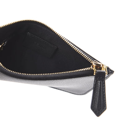 Fendi Grained Calfskin Coin Pouch Key Case Black 4 of 5