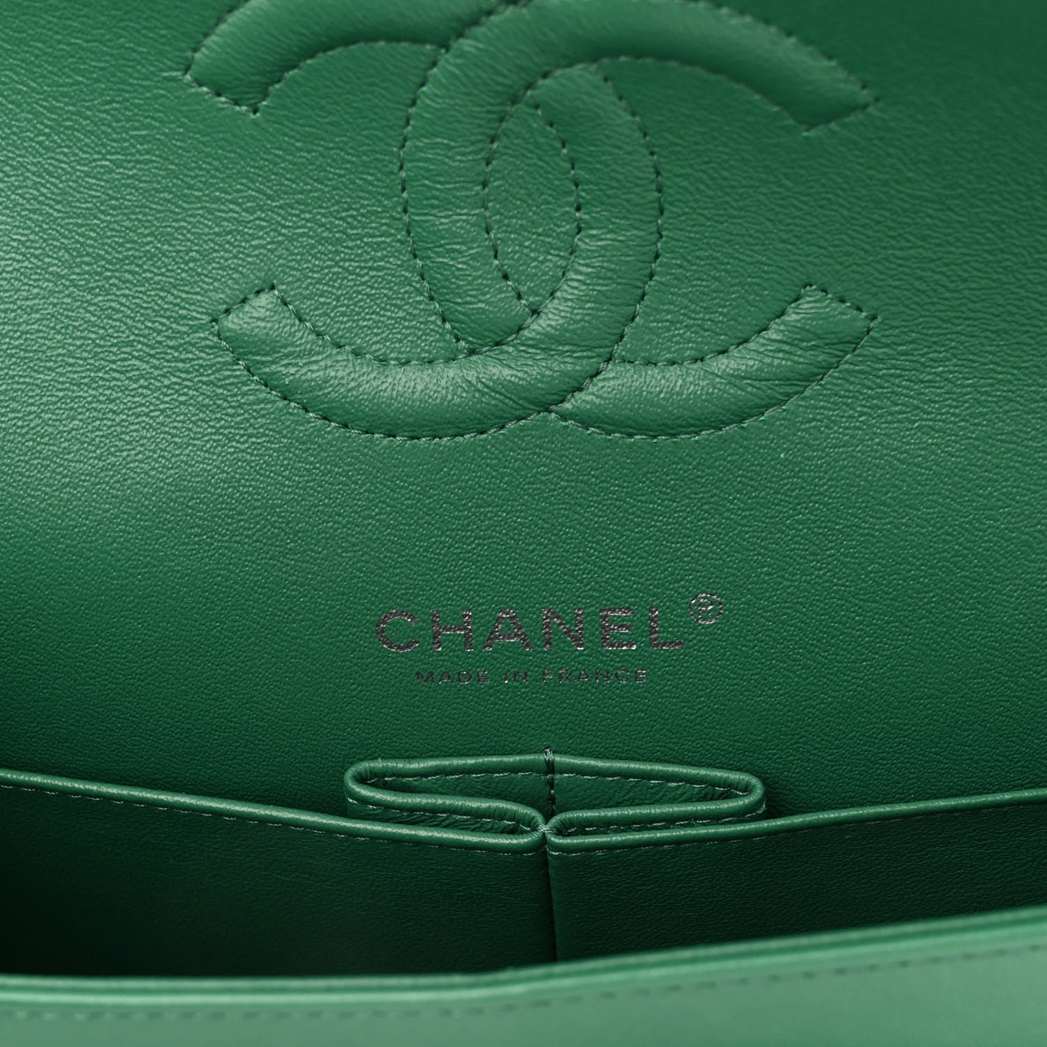 Chanel Lambskin Quilted Medium Double Flap Green 6 of 11