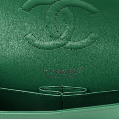 Chanel Lambskin Quilted Medium Double Flap Green 6 of 11