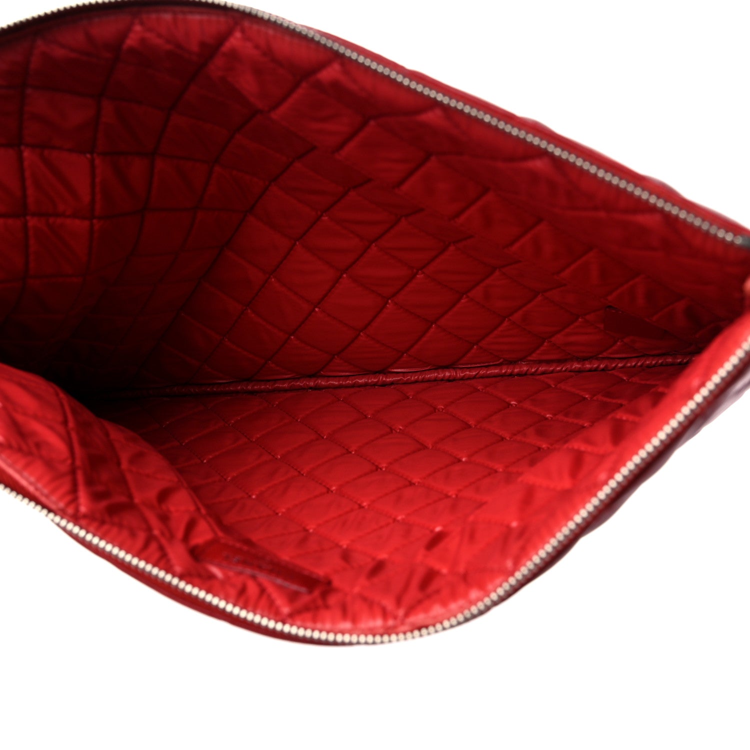 Chanel Lambskin Quilted Large Cosmetic Case Red 5 of 11