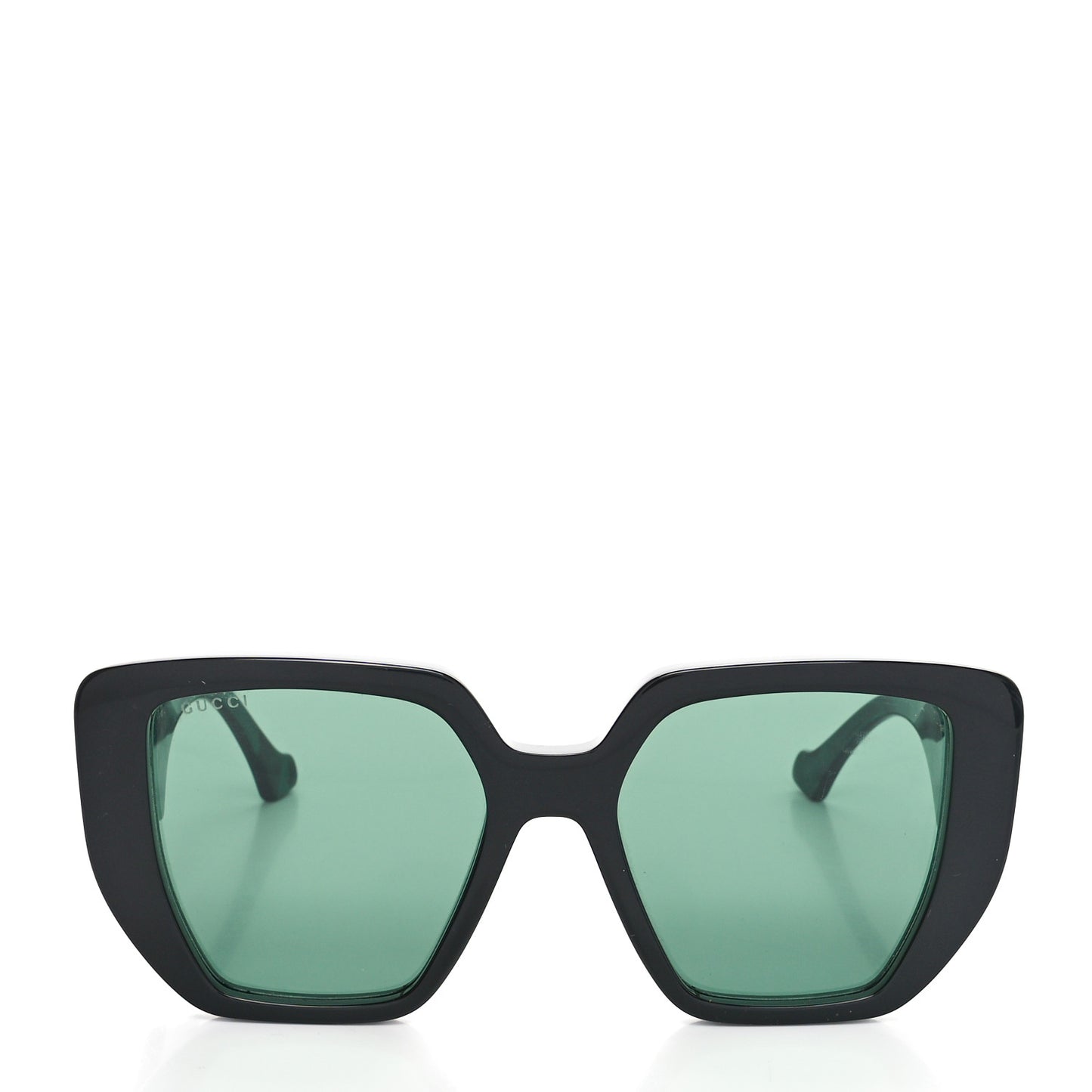 Acetate Square Frame Sunglasses GG0956S Green Black