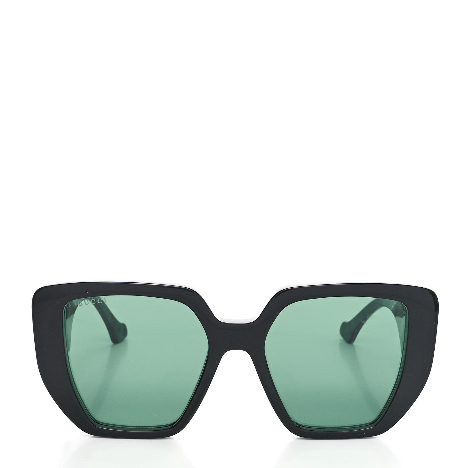 Gucci Acetate Square Frame Sunglasses GG0956S Green Black 2 of 7
