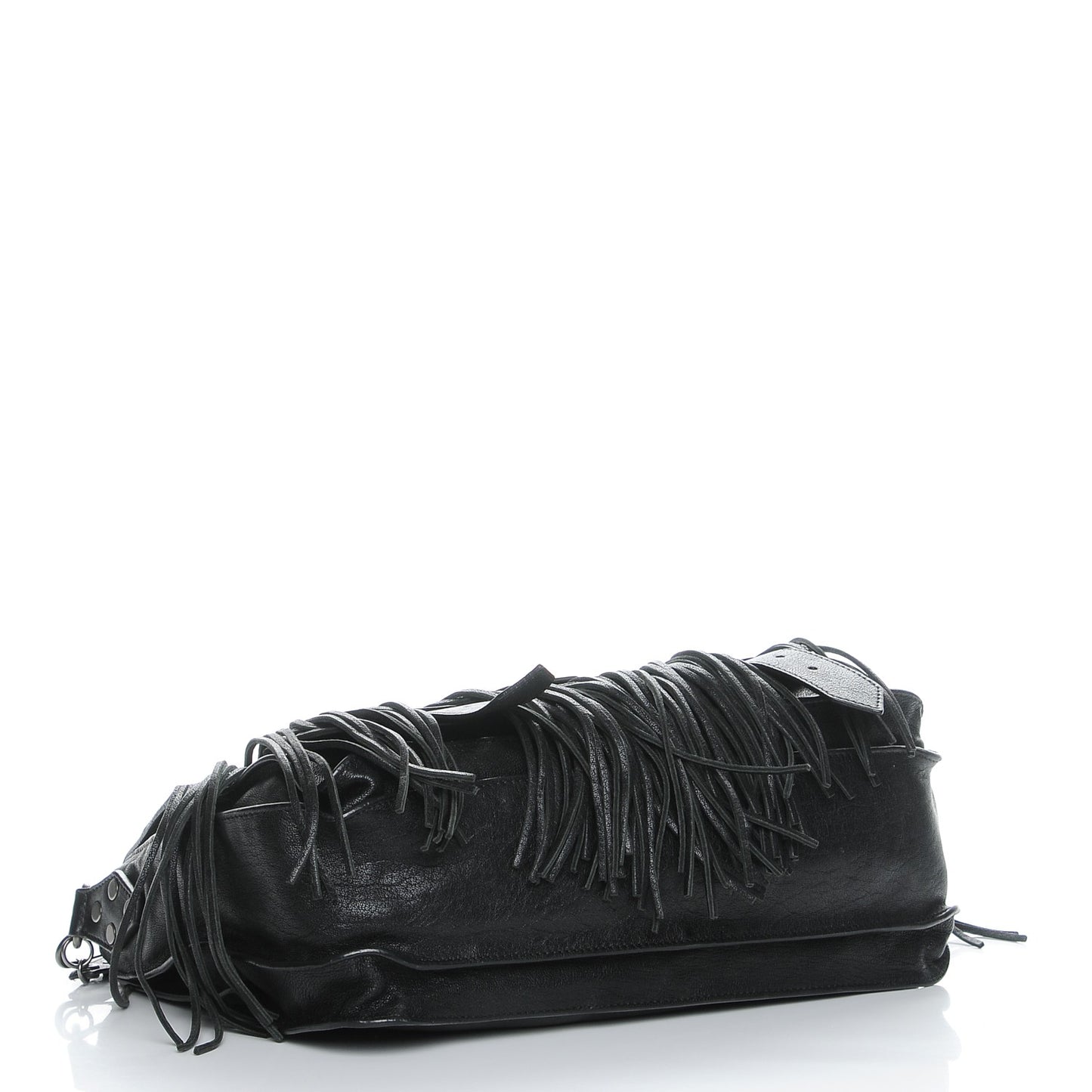 Lambskin Fringe Medium PS1 Satchel Black