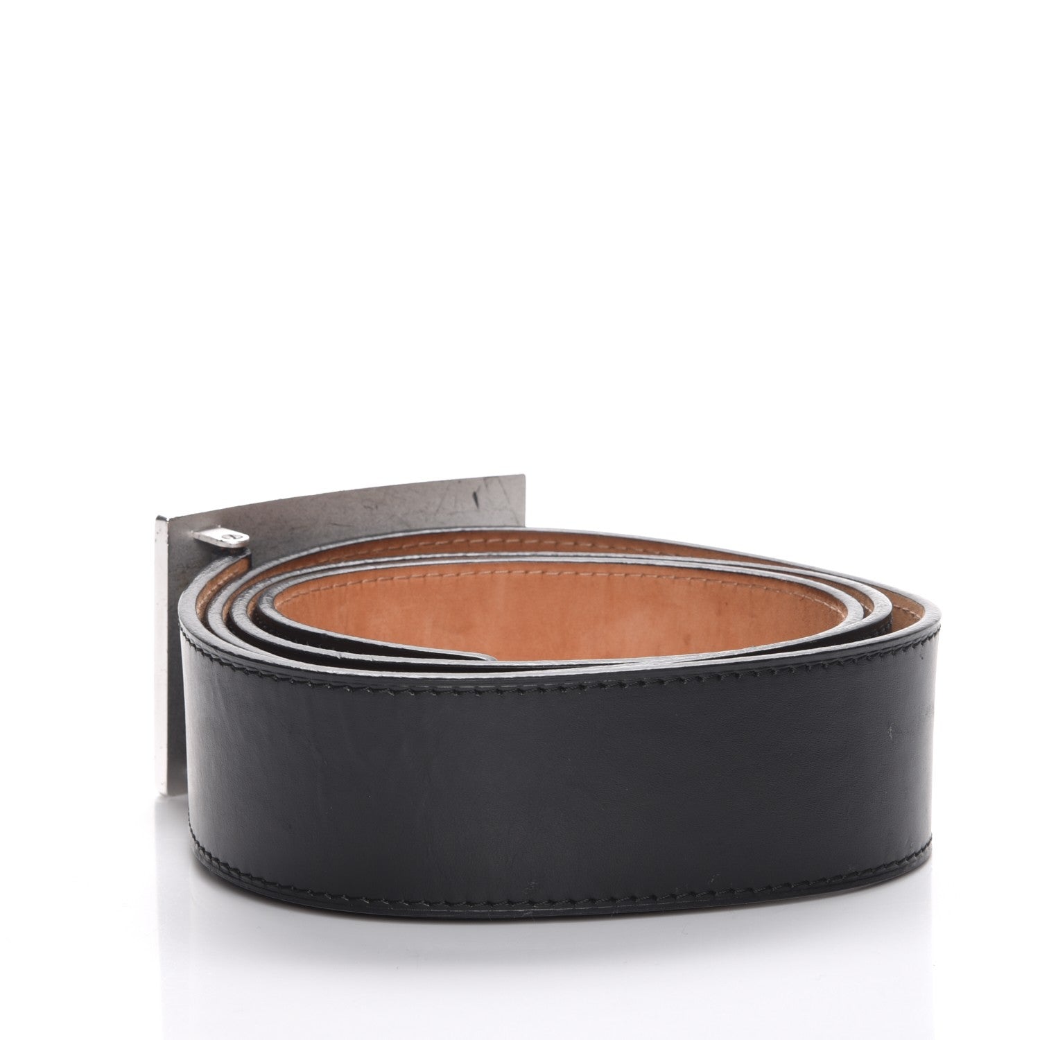 Louis Vuitton Calfskin Jeans Belt 110 44 Black 3 of 8