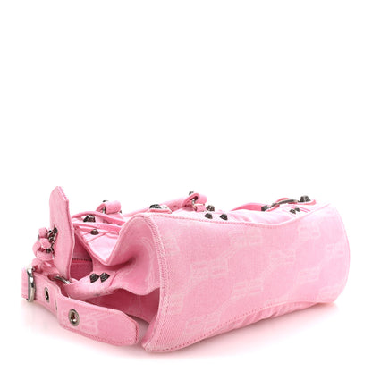 Balenciaga Denim BB Monogram Neo Cagole Handbag XS Pink 5 of 11