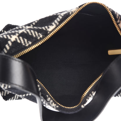 Burberry Wool Plaid Check Small Shoulder Bag Black 5 of 14