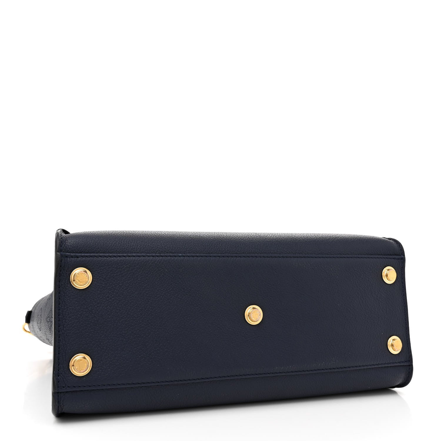 Louis Vuitton Calfskin Mahina Braided On My Side MM Navy 4 of 9