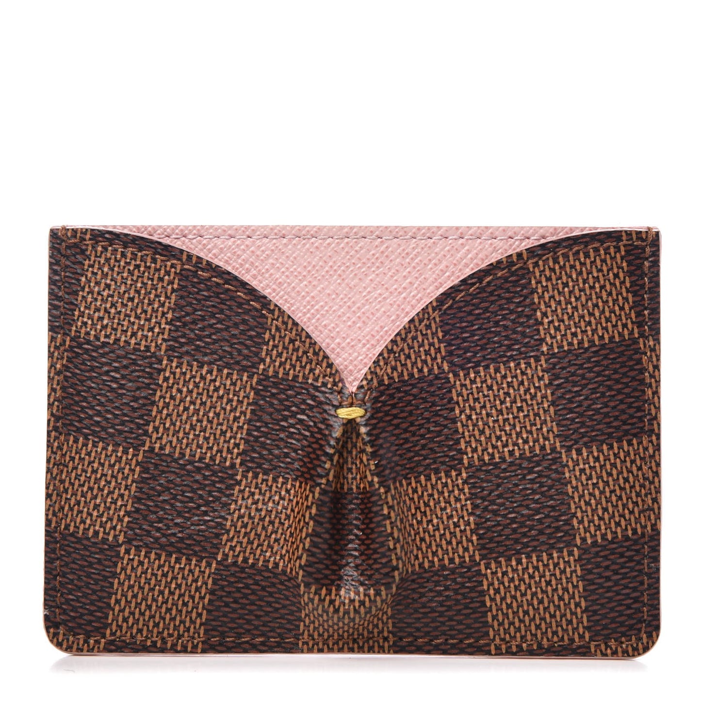 Damier Ebene Caissa Card Holder Rose Ballerine