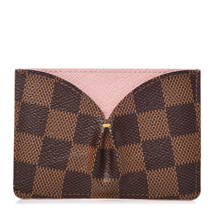 Louis Vuitton Damier Ebene Caissa Card Holder Rose Ballerine 1 of 10